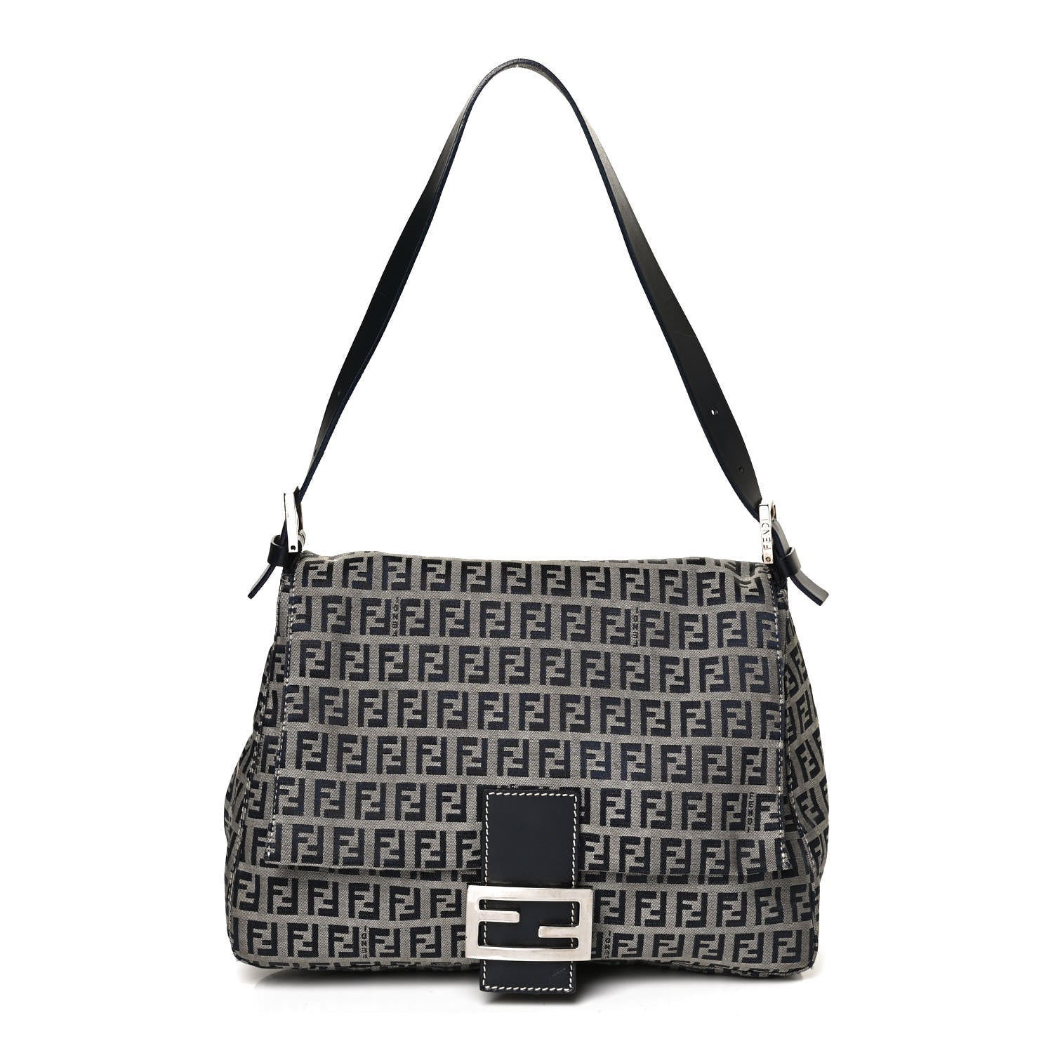 Fendi Zucchino Mama Baguette Navy 1 of 11