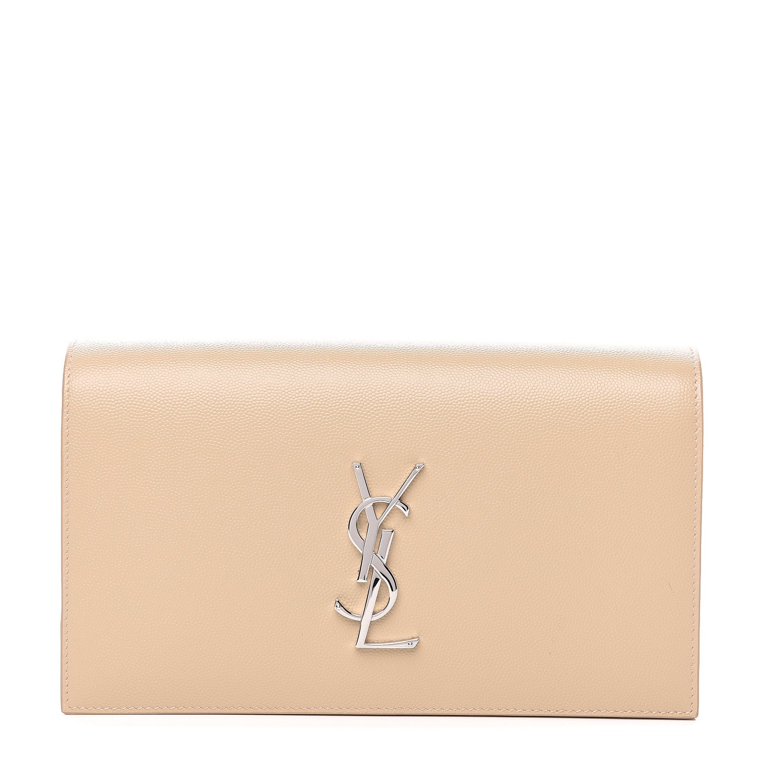 Saint Laurent Grain De Poudre Classic Kate Monogram Clutch Nude Powder 1 of 6