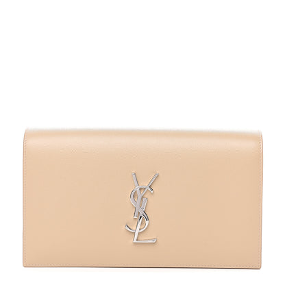 Saint Laurent Grain De Poudre Classic Kate Monogram Clutch Nude Powder 1 of 6