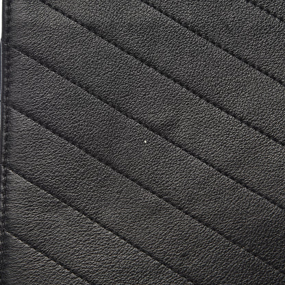 Chanel Grained Calfskin Elaphe Stitched Medium Chevron Chic Top Handle Flap Black 9 of 12