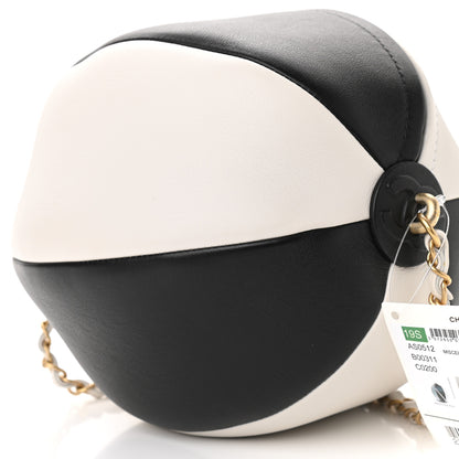 Chanel Calfskin Coco Beach Ball Bag White Black 9 of 9