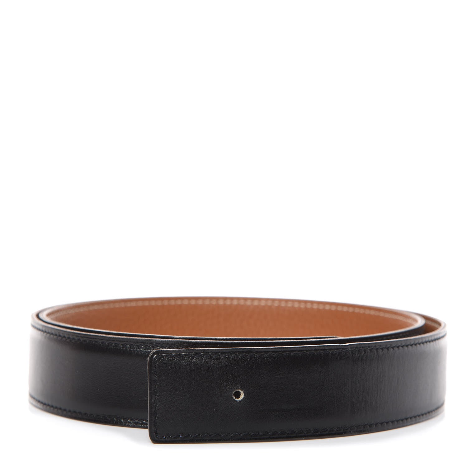 Hermes Box Togo 32mm Belt Strap 95 Black Gold 1 of 9
