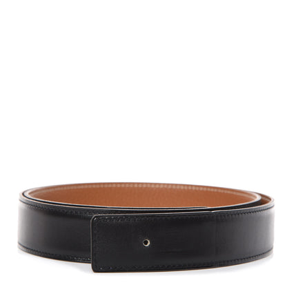 Hermes Box Togo 32mm Belt Strap 95 Black Gold 1 of 9