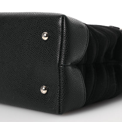 Chanel Canvas Caviar Chevron Shopper Tote Black 13 of 18