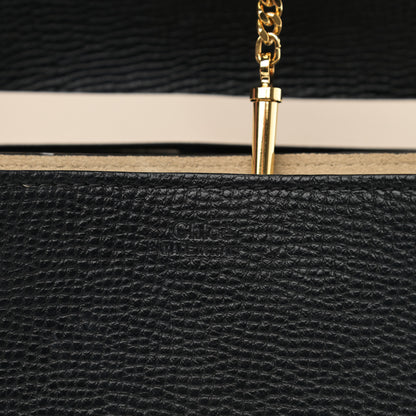 Chloe Grained Calfskin Lambskin Bi-Color Drew Shoulder Bag Black Powder Beige 6 of 11