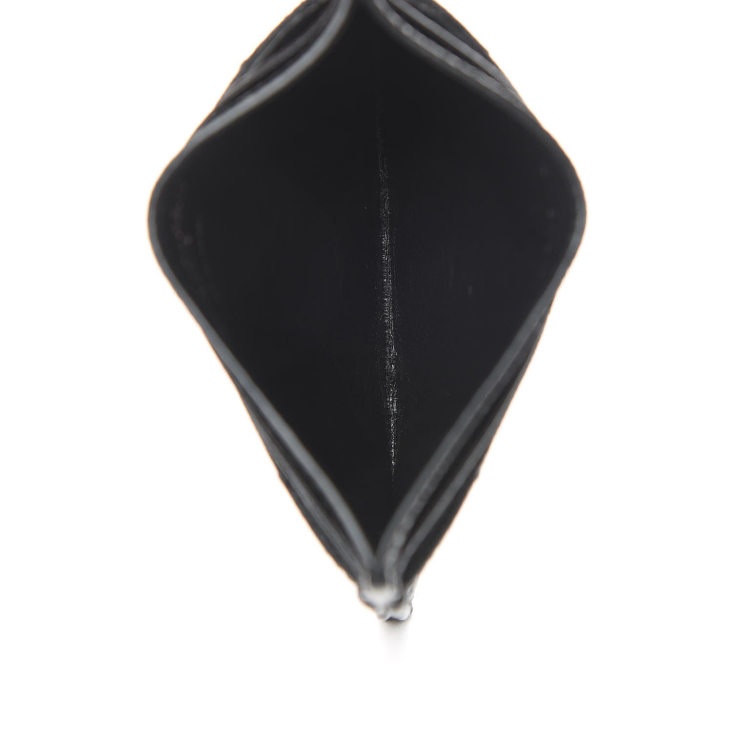 Saint Laurent Grain De Poudre Matelasse Chevron Monogram Credit Card Case Black 5 of 11