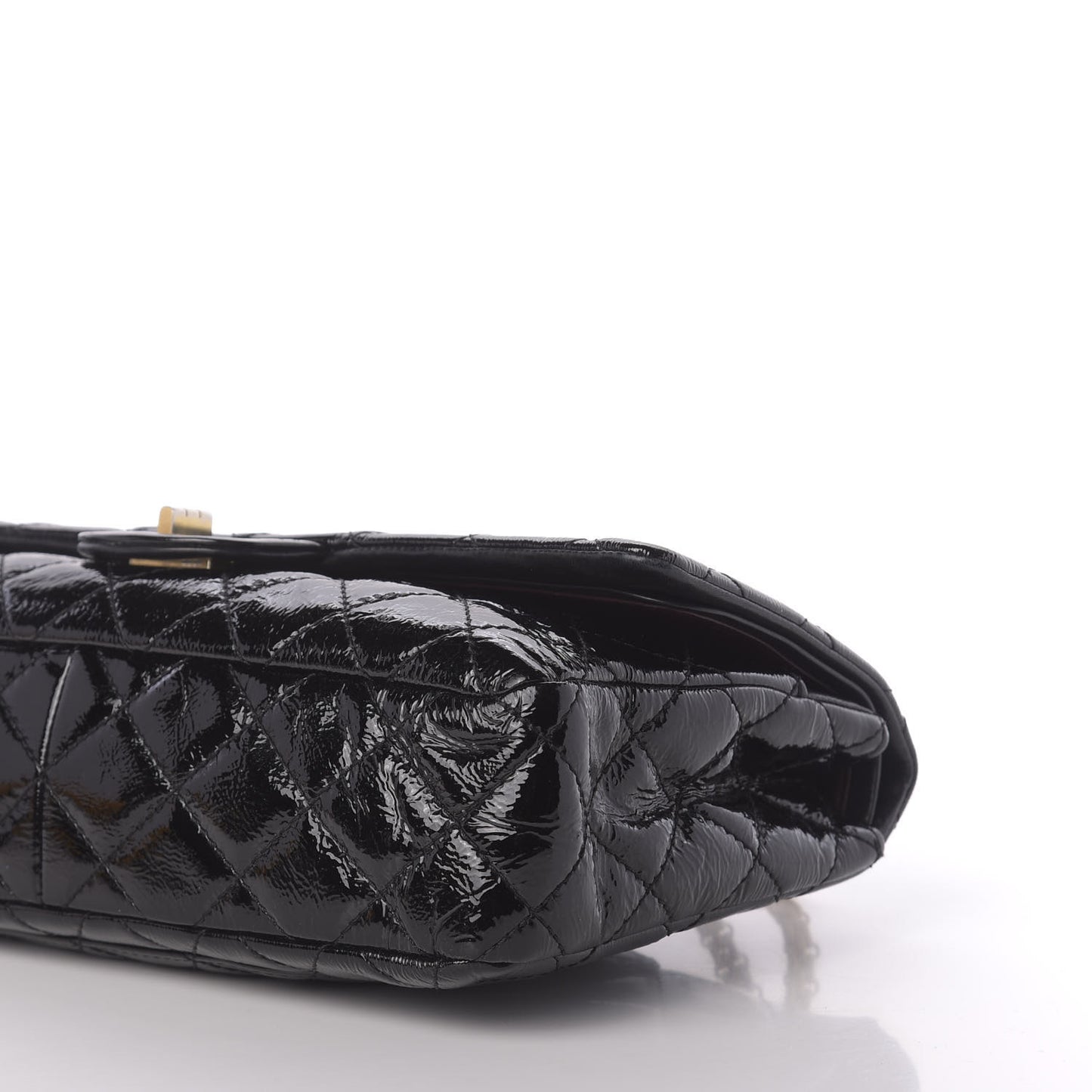 Distressed Patent Quilted 2.55 Reissue 227 Flap Black