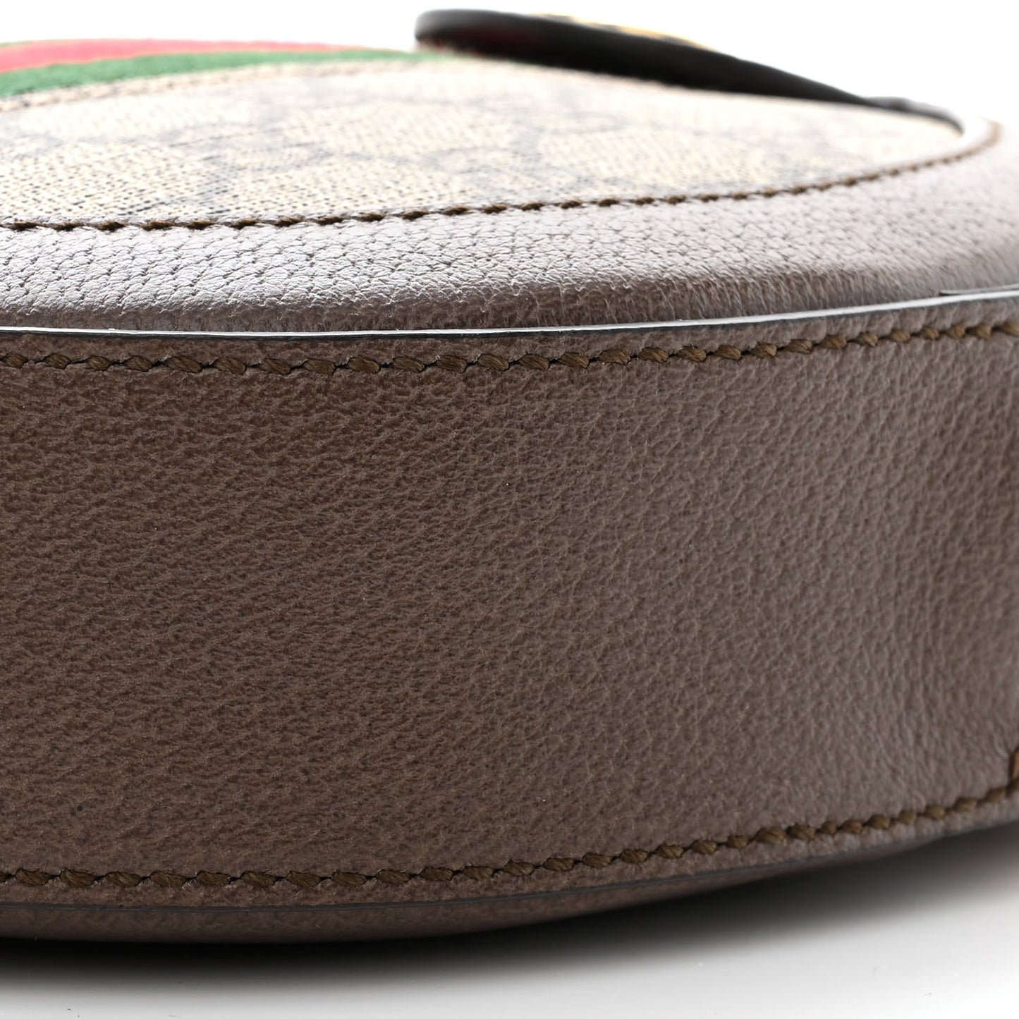 GG Supreme Monogram Web Mini Ophidia Round Shoulder Bag Brown