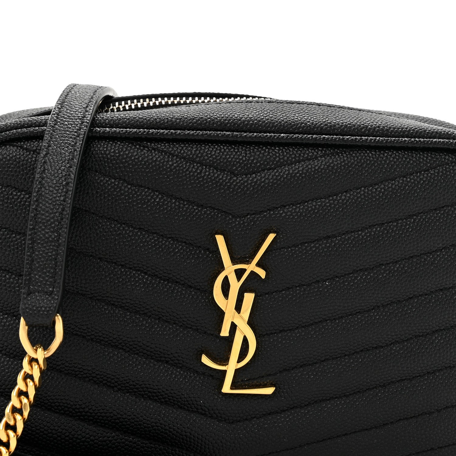 Saint Laurent Grain De Poudre Matelasse Monogram Mini Lou Camera Bag Black 8 of 10