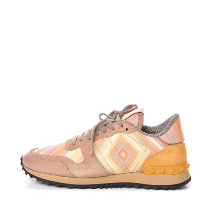 Valentino Garavani Suede Calfskin Native Couture 1975 Womens Rockrunner Sneakers 38.5 Multicolor 1 of 12