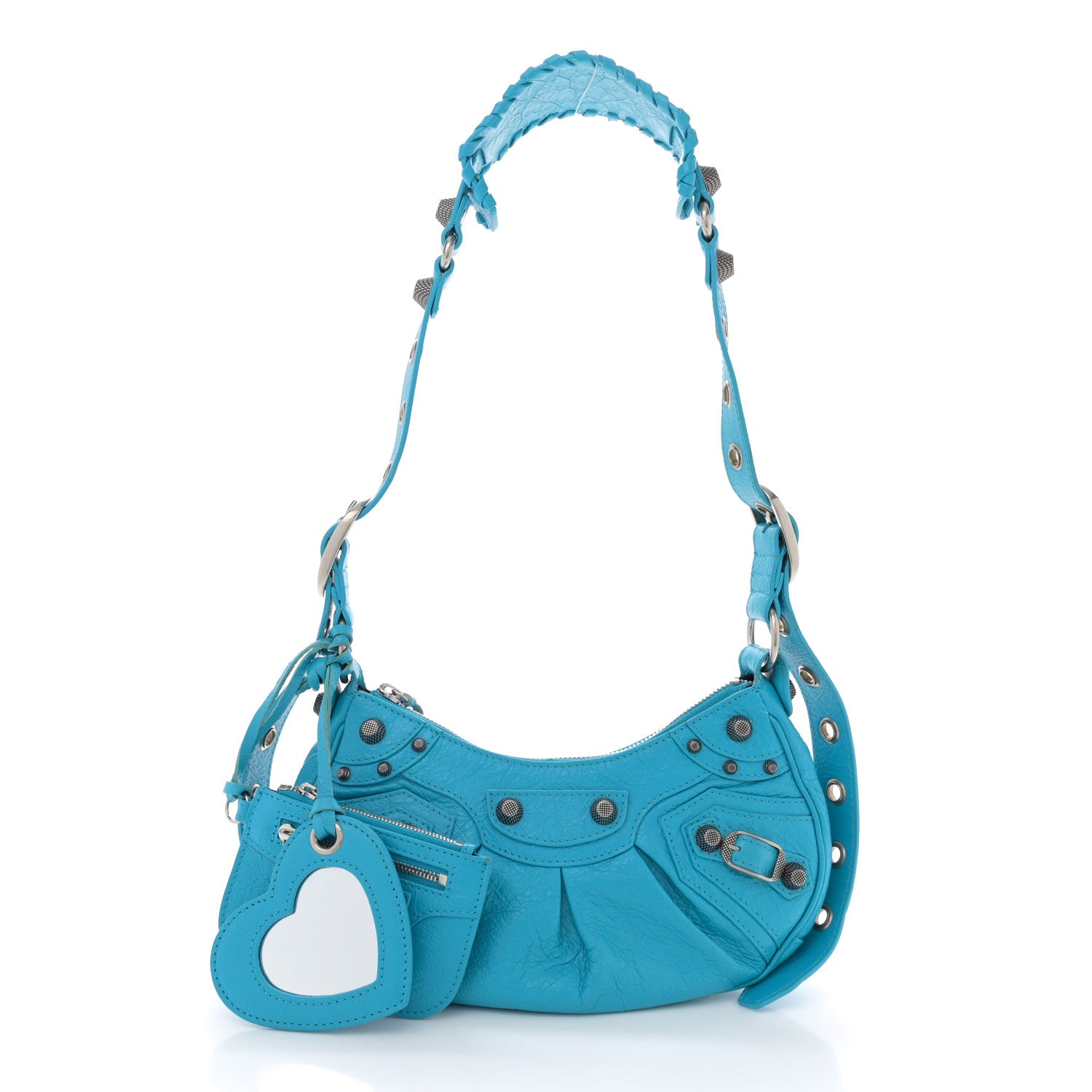 Balenciaga Agneau Arena Le Cagole Shoulder Bag XS Cyan 3 of 13