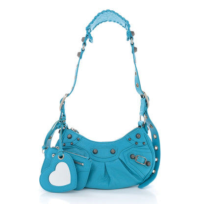 Balenciaga Agneau Arena Le Cagole Shoulder Bag XS Cyan 3 of 13