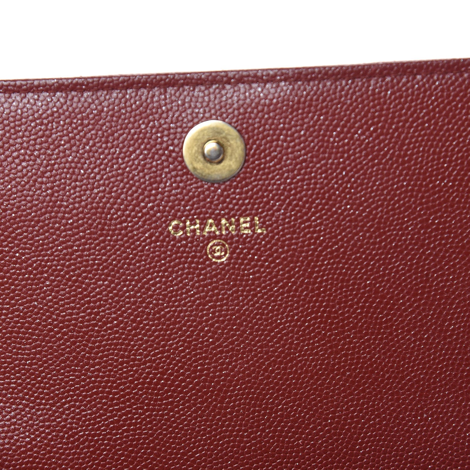 Chanel Iridescent Caviar Quilted Square Wallet On Chain WOC Burgundy 6 of 11