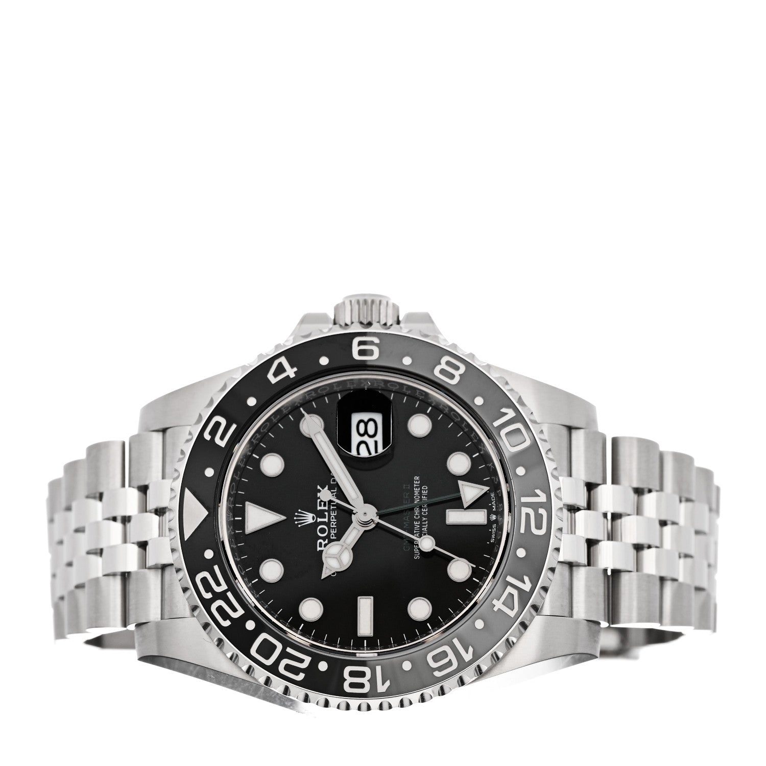 Rolex Stainless Steel 40mm Oyster Perpetual Date GMT Master II Bruce Wayne Watch Black 126710GRNR 2 of 5