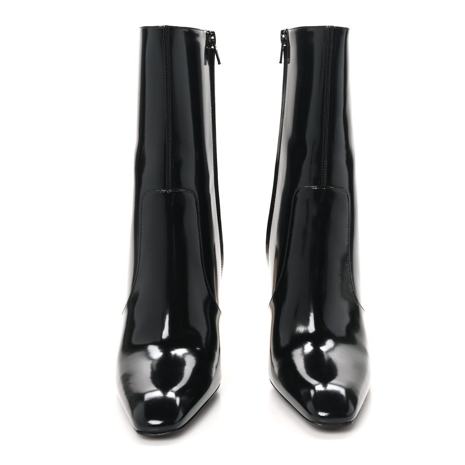 Saint Laurent Vitello Marilyn Auteuil 105 Ankle Zip Boots 39 Black 3 of 8
