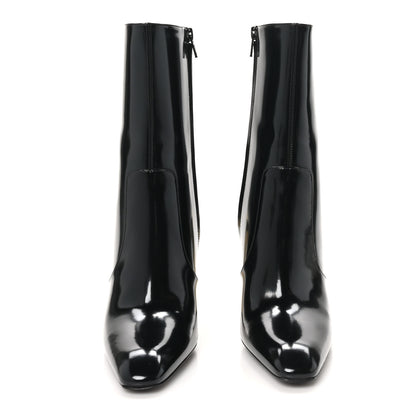 Saint Laurent Vitello Marilyn Auteuil 105 Ankle Zip Boots 39 Black 3 of 8