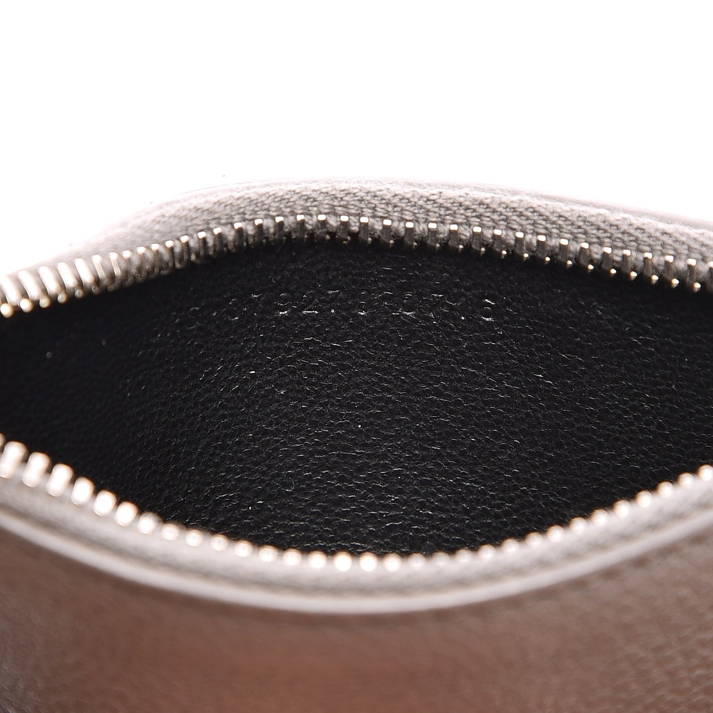Grained Calfskin 5 Fragments Zip Pouch Card Holder Fog