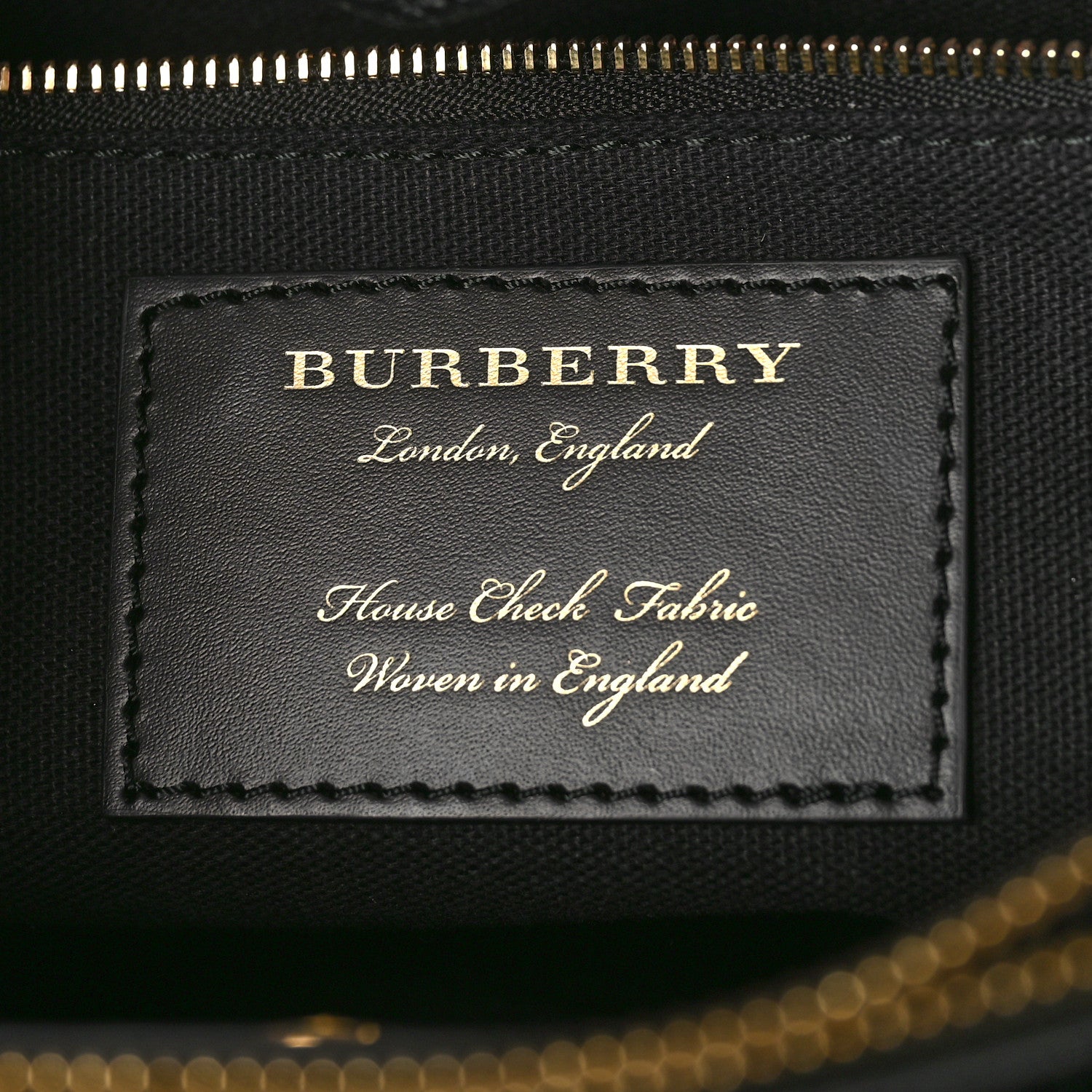 Burberry Grainy Calfskin House Check Medium Banner Tote Black 6 of 9
