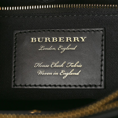 Burberry Grainy Calfskin House Check Medium Banner Tote Black 6 of 9