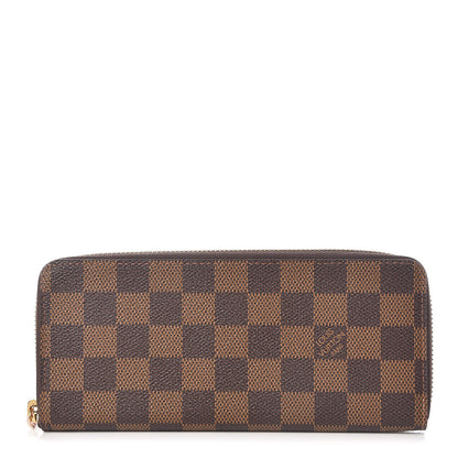 Louis Vuitton Damier Ebene Clemence Wallet Rose Ballerine 1 of 7