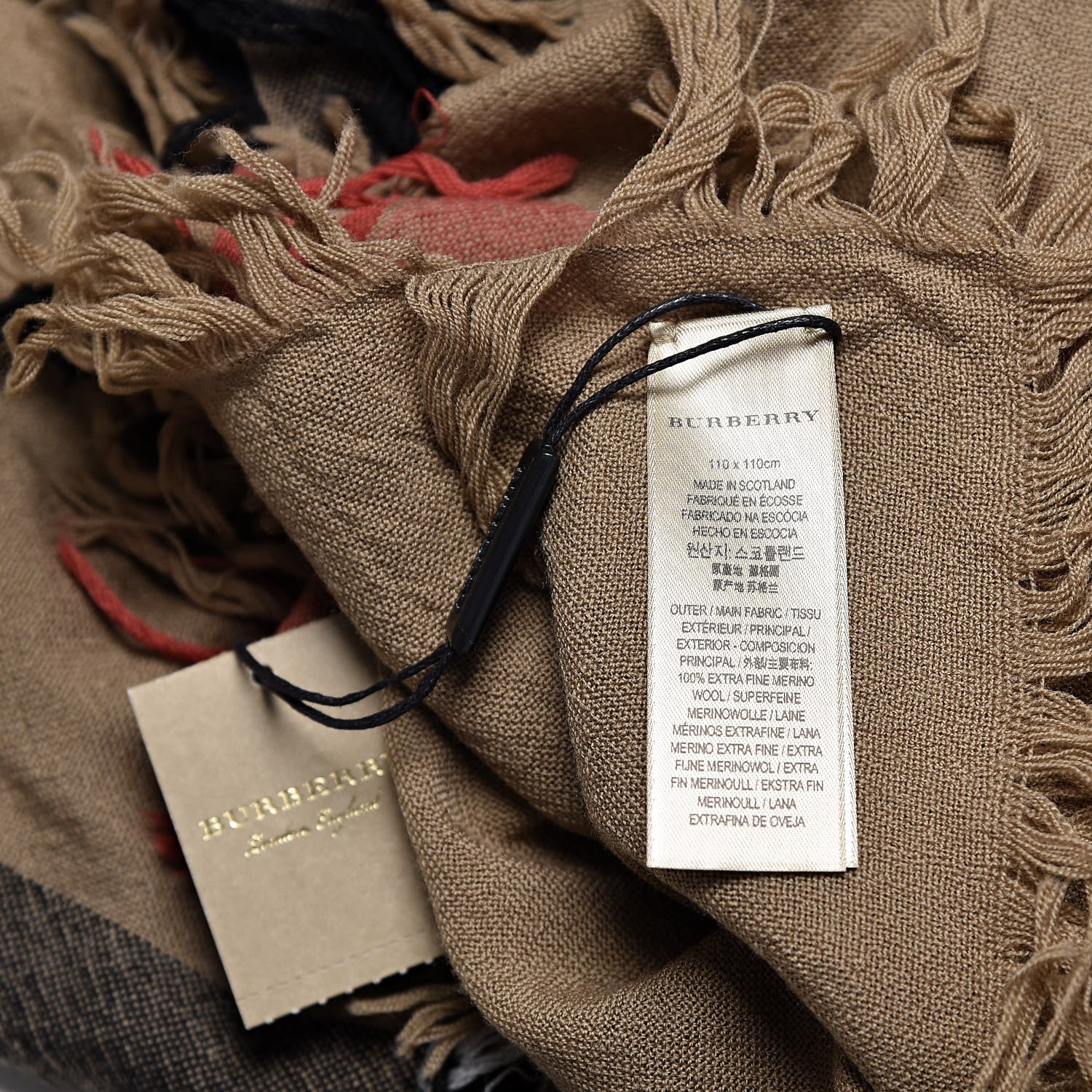 Burberry Merino Wool House Check Scarf Brown 4 of 5