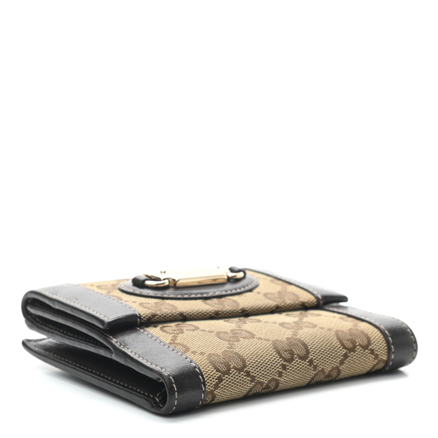 Gucci Monogram French Flap Wallet Dark Brown 4 of 7