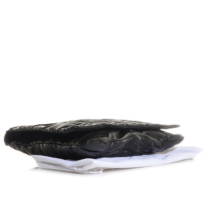 Prada Nappa Dressy Gaufre Ruched Flap Clutch Nero Black 4 of 9