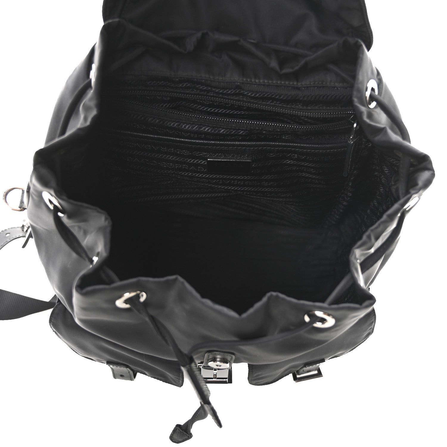 Prada Re-Nylon Vela Saffiano Medium Backpack Black 6 of 10