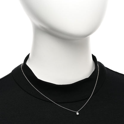 Tiffany Platinum Diamond .16ct Solitaire Pendant Necklace 2 of 4