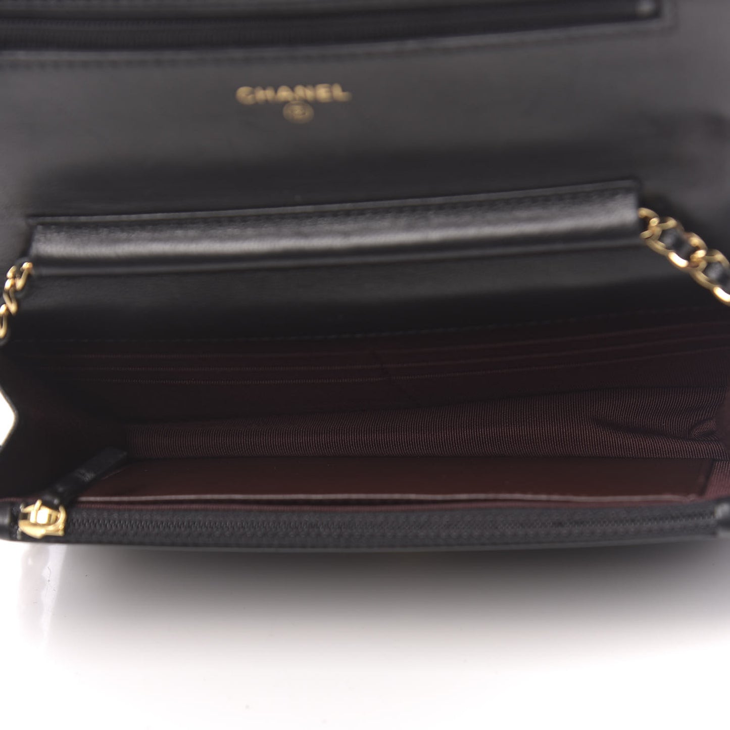 Lambskin Quilted Wallet On Chain WOC Black