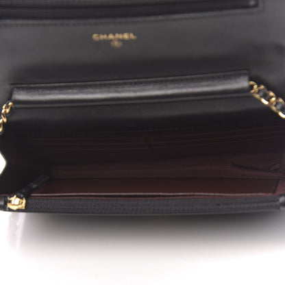Chanel Lambskin Quilted Wallet On Chain WOC Black 5 of 13