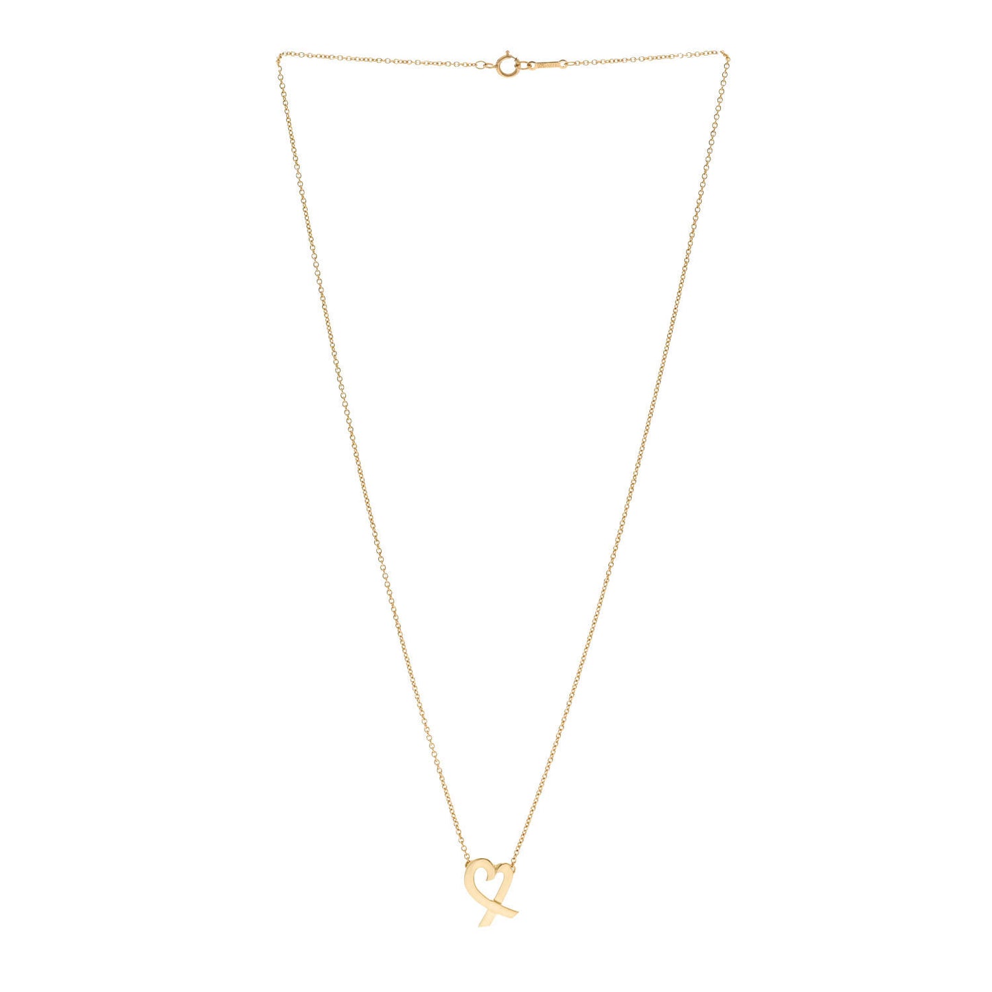 18K Yellow Gold Small Paloma Picasso Loving Heart Pendant Necklace