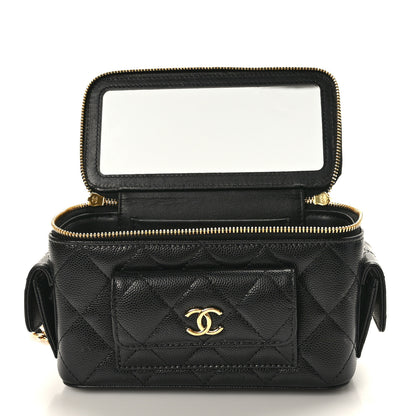 Chanel Caviar Quilted Polly Pocket East West Top Vanity With Chain Black 5 of 11