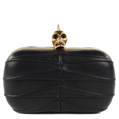 Alexander McQueen Leather Shark Teeth Skull Box Clutch Black 1 of 11