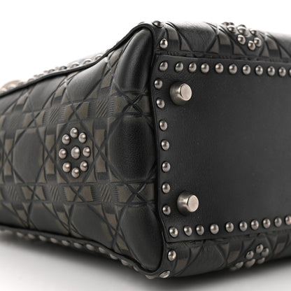 Christian Dior Calfskin Studded Flower Medium Lady Dior Black 8 of 11