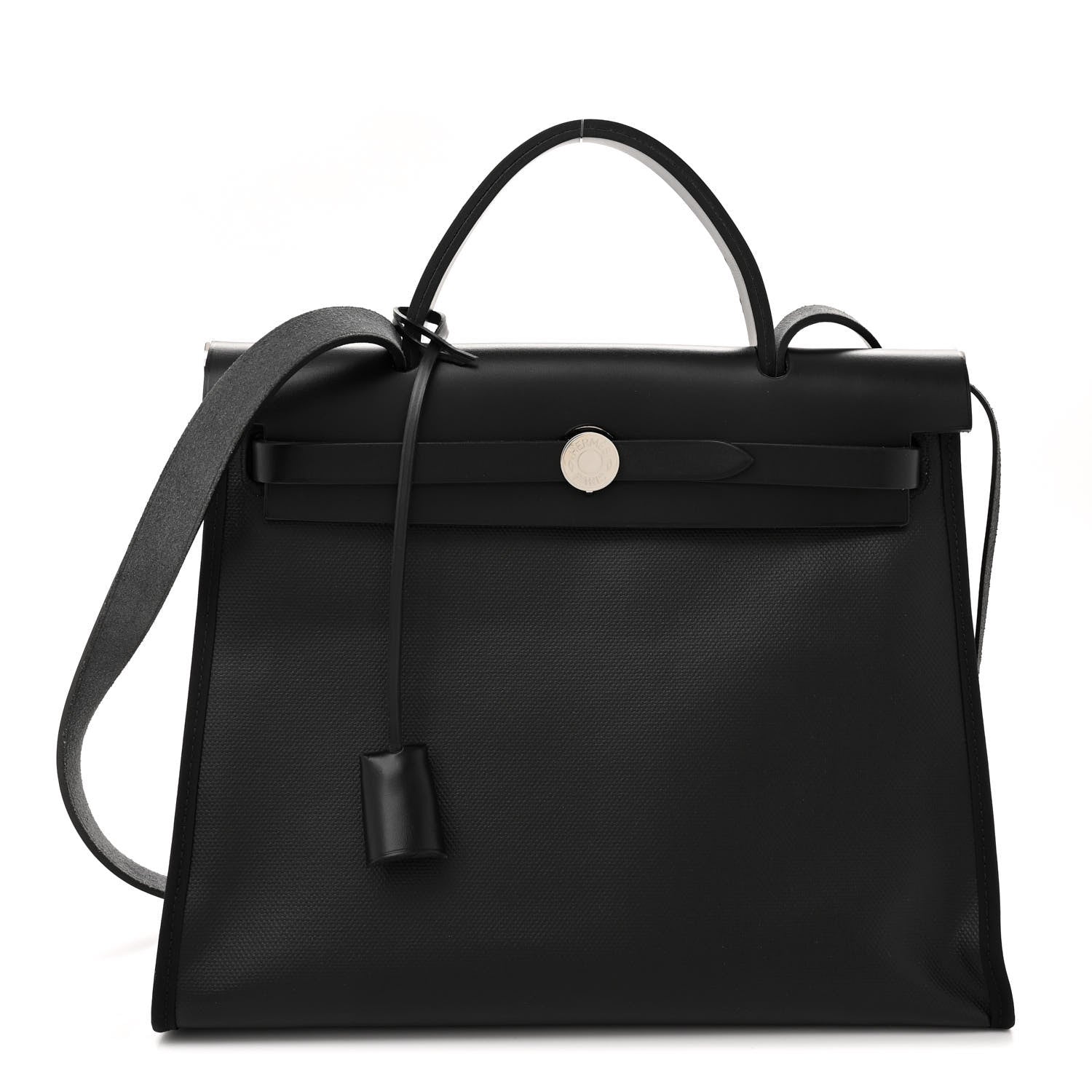 Hermes Toile H Berline Vache Hunter Herbag Zip PM 31 Black Ecru 1 of 13
