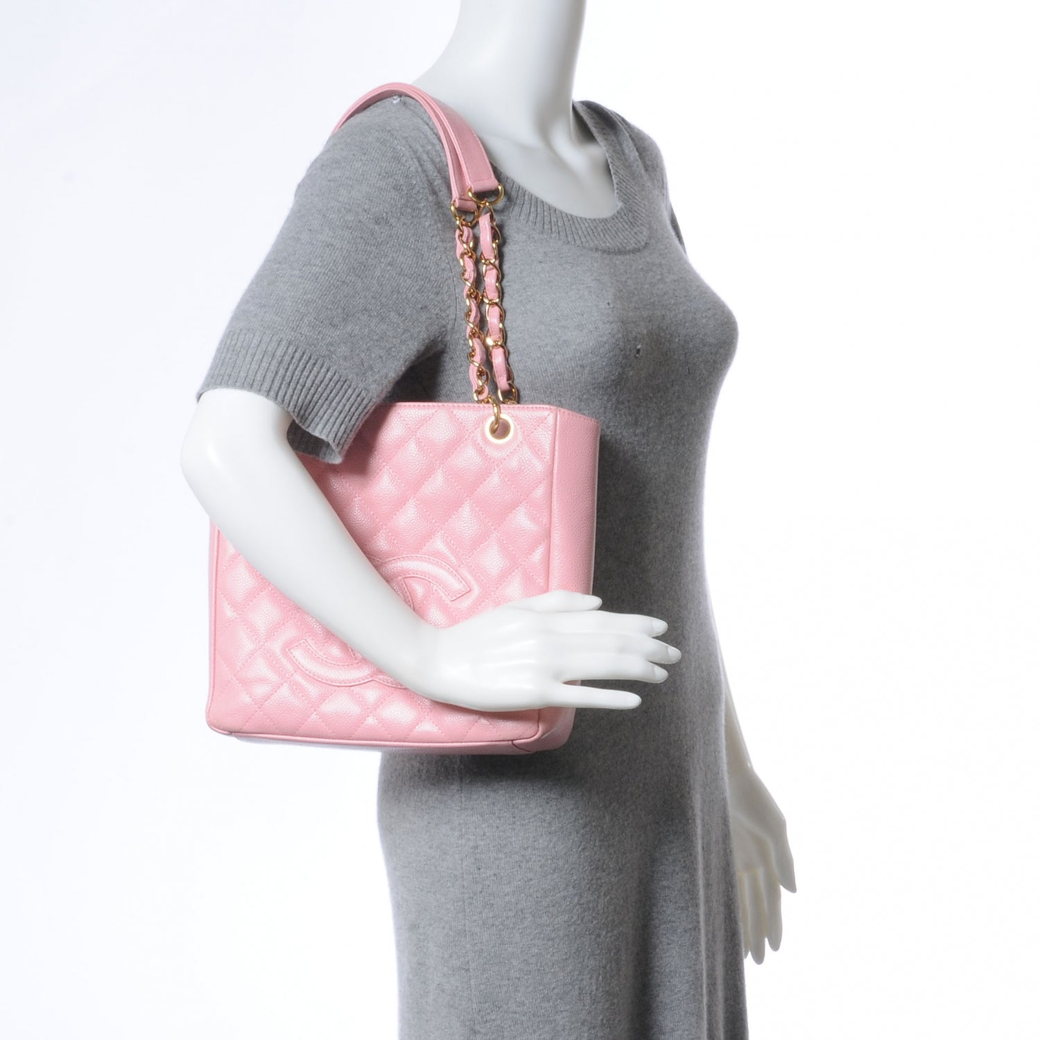 Chanel Caviar Petit Shopping Tote PST Pink 2 of 7