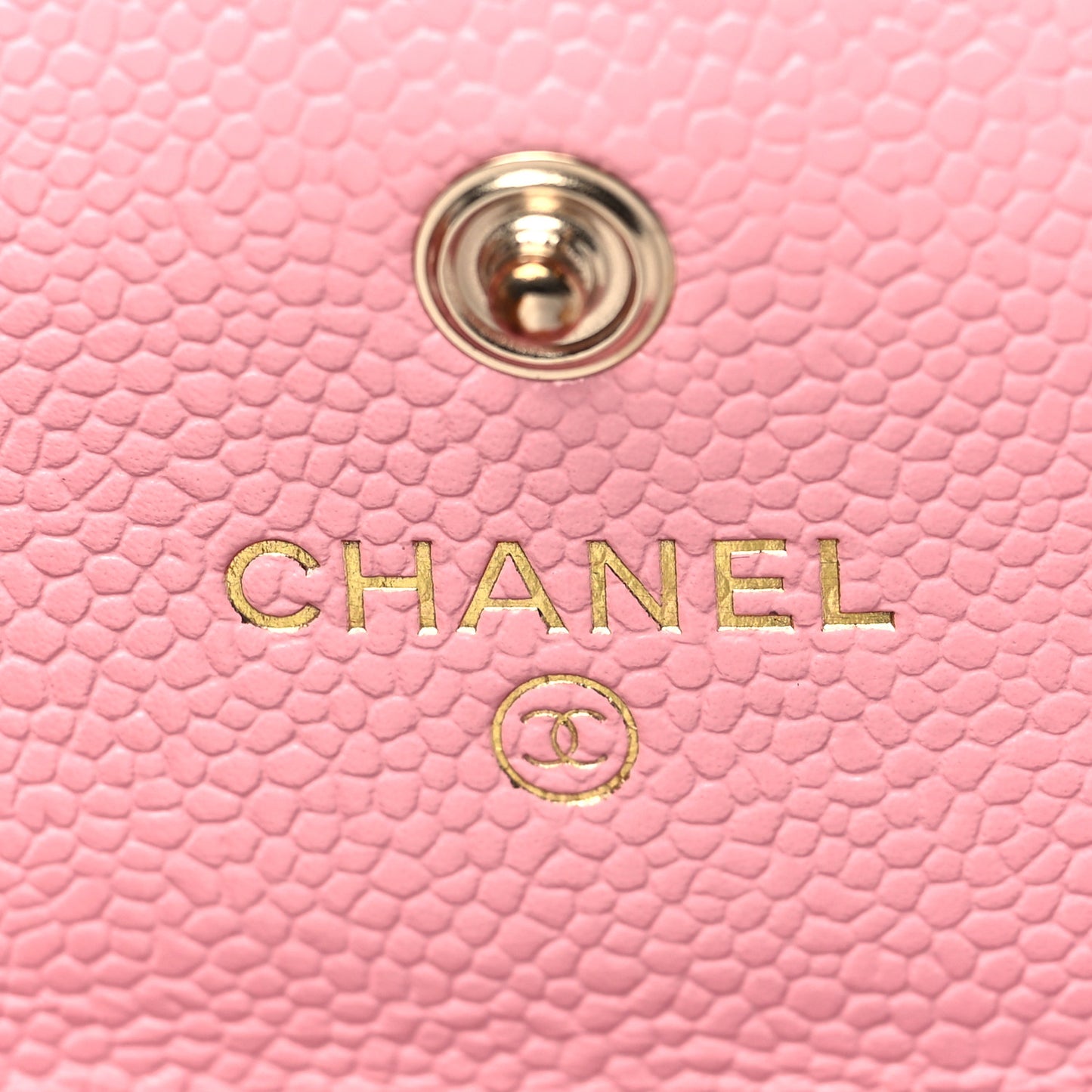 Caviar Quilted Multi Chain CC Flap Card Holder Pink