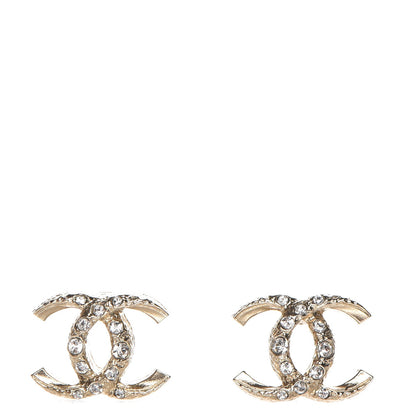 Chanel Crystal CC Logo Earrings Gold 1 of 4