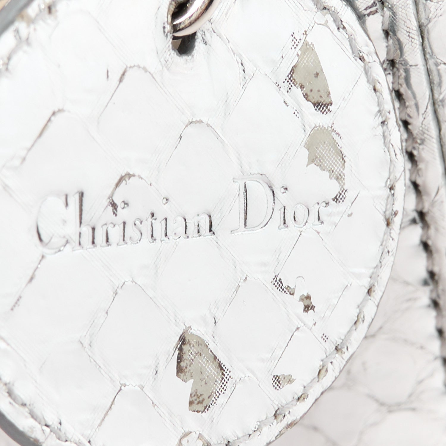 Christian Dior Metallic Snakeskin Mini Lady Dior Silver 8 of 11