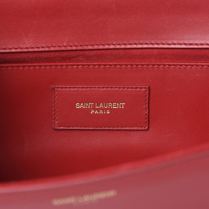 Saint Laurent Calfskin Lutetia Flap Clutch Red 7 of 12