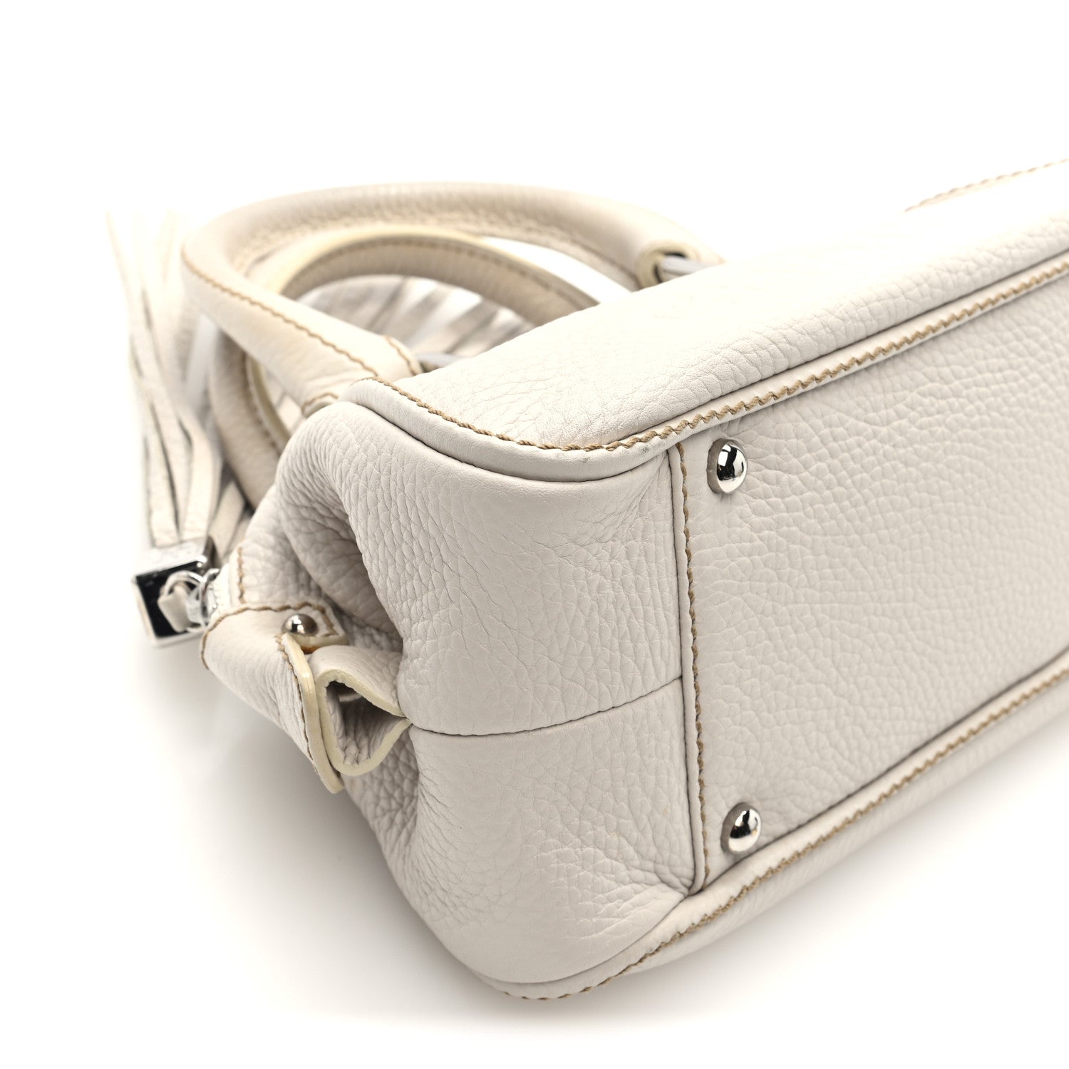 Chanel Calfskin Lax CC Small Bowler Bag White 9 of 11
