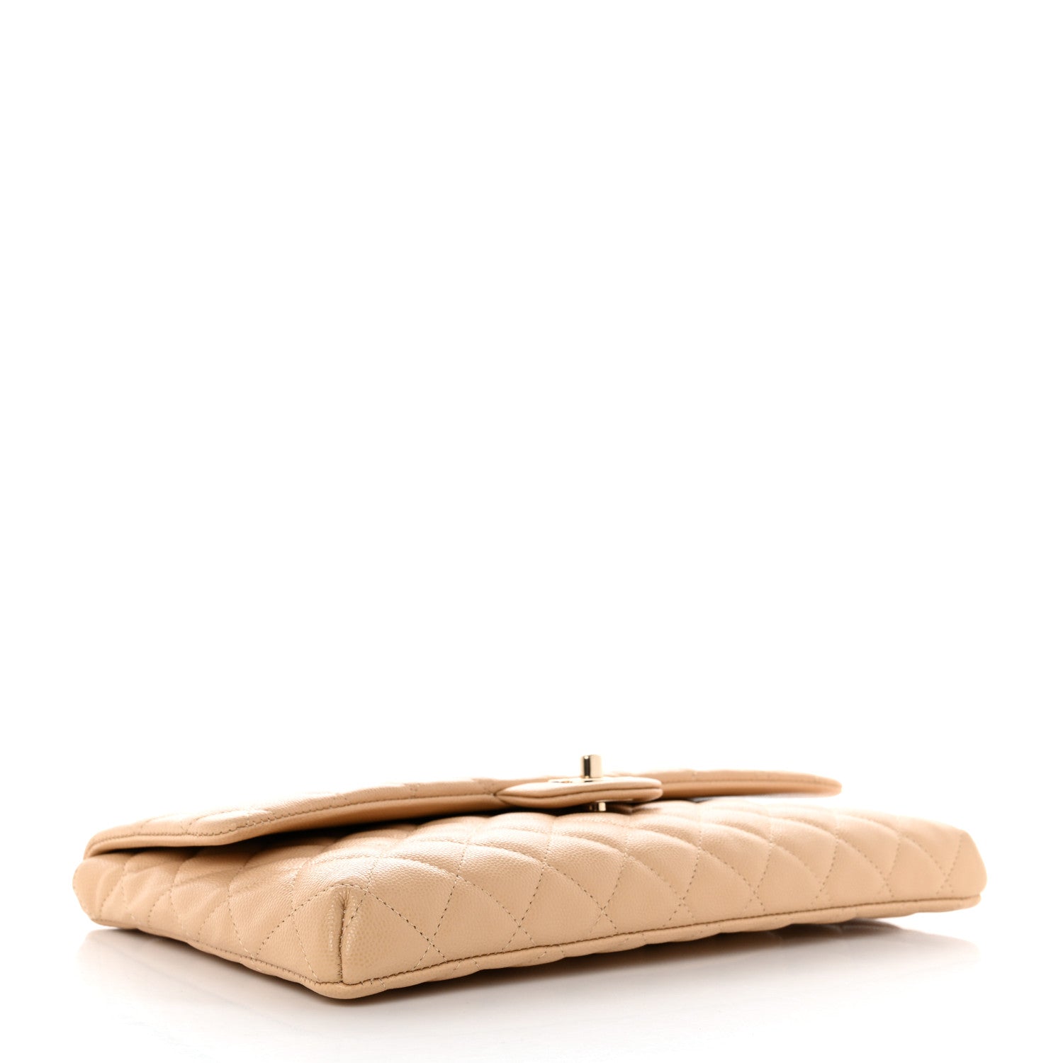 Chanel Caviar Quilted Flap Clutch Beige 4 of 8