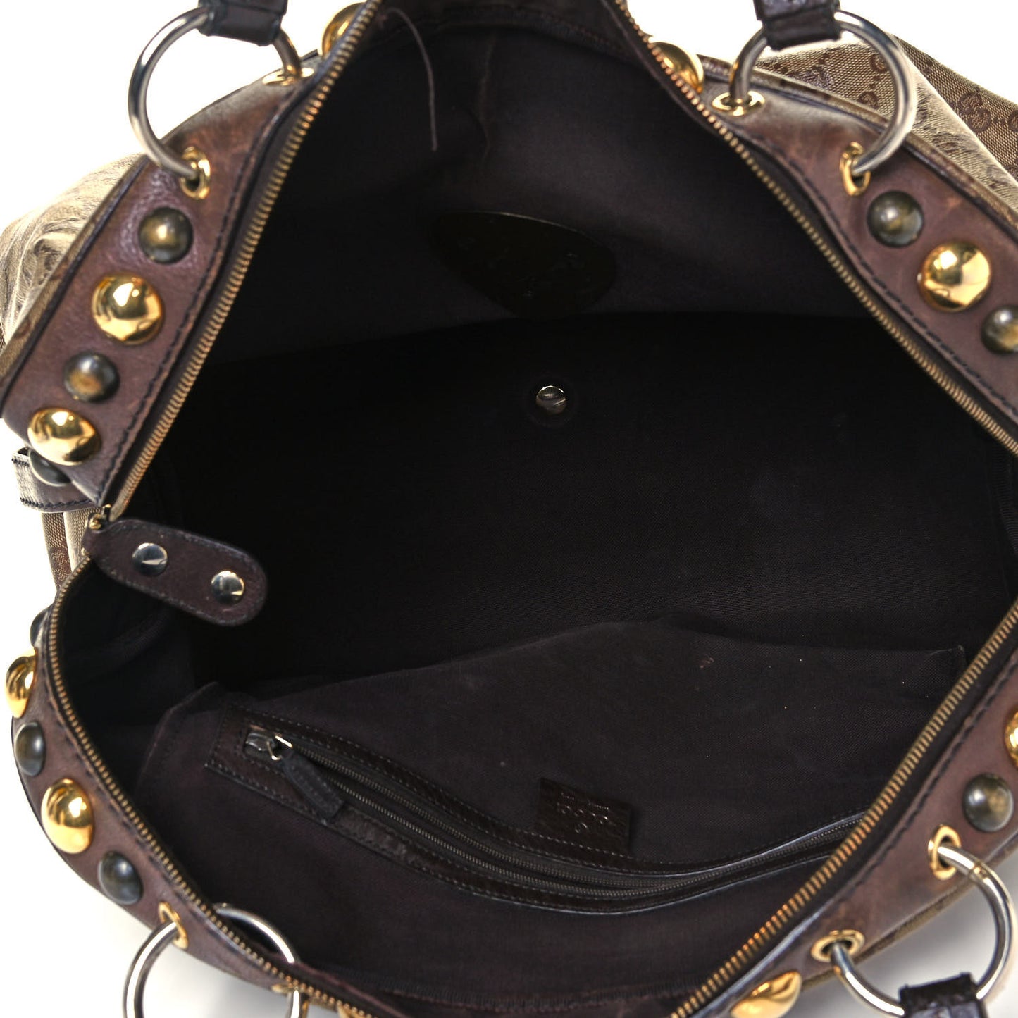 Crystal Monogram Large Babouska Dome Bag Brown