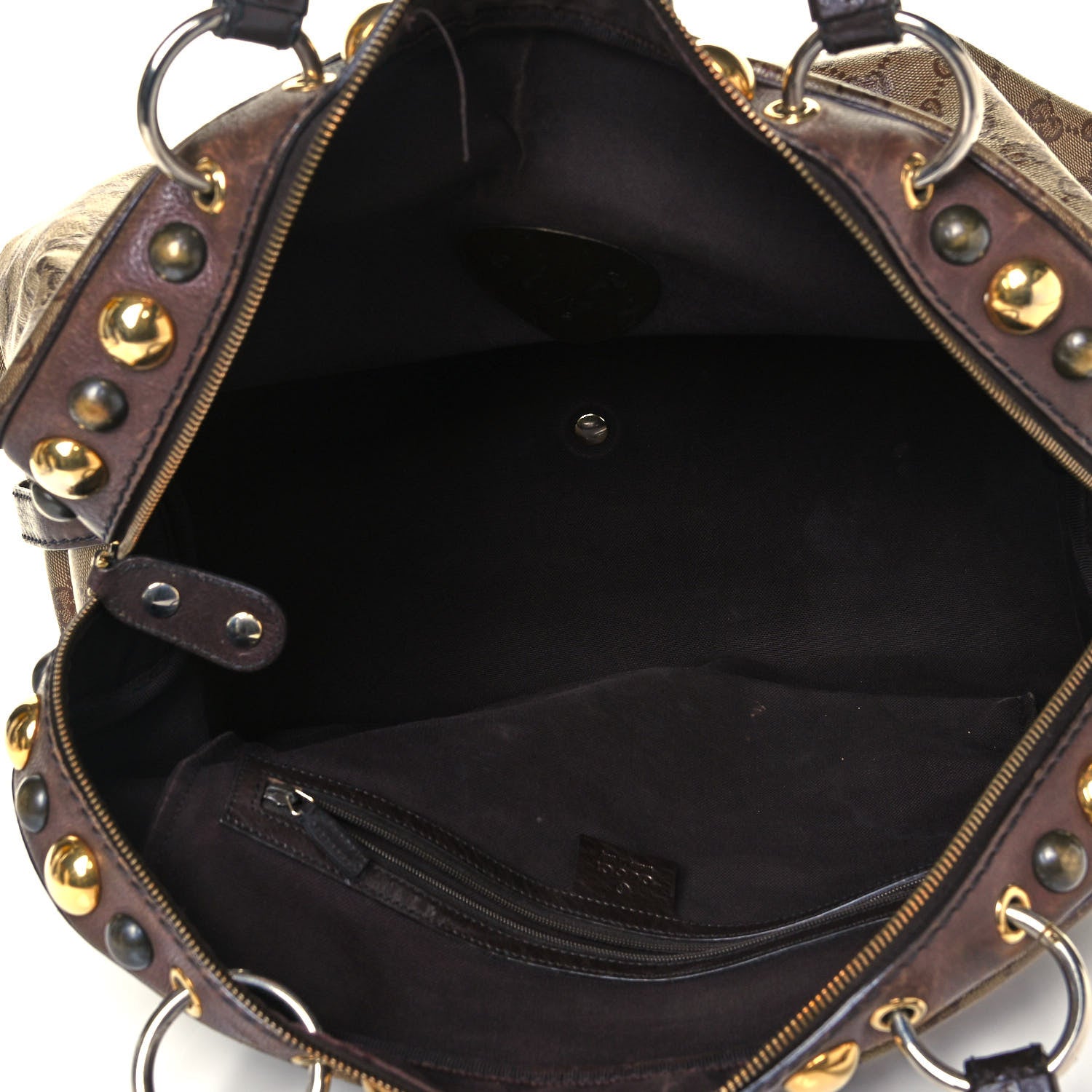 Gucci Crystal Monogram Large Babouska Dome Bag Brown 4 of 7