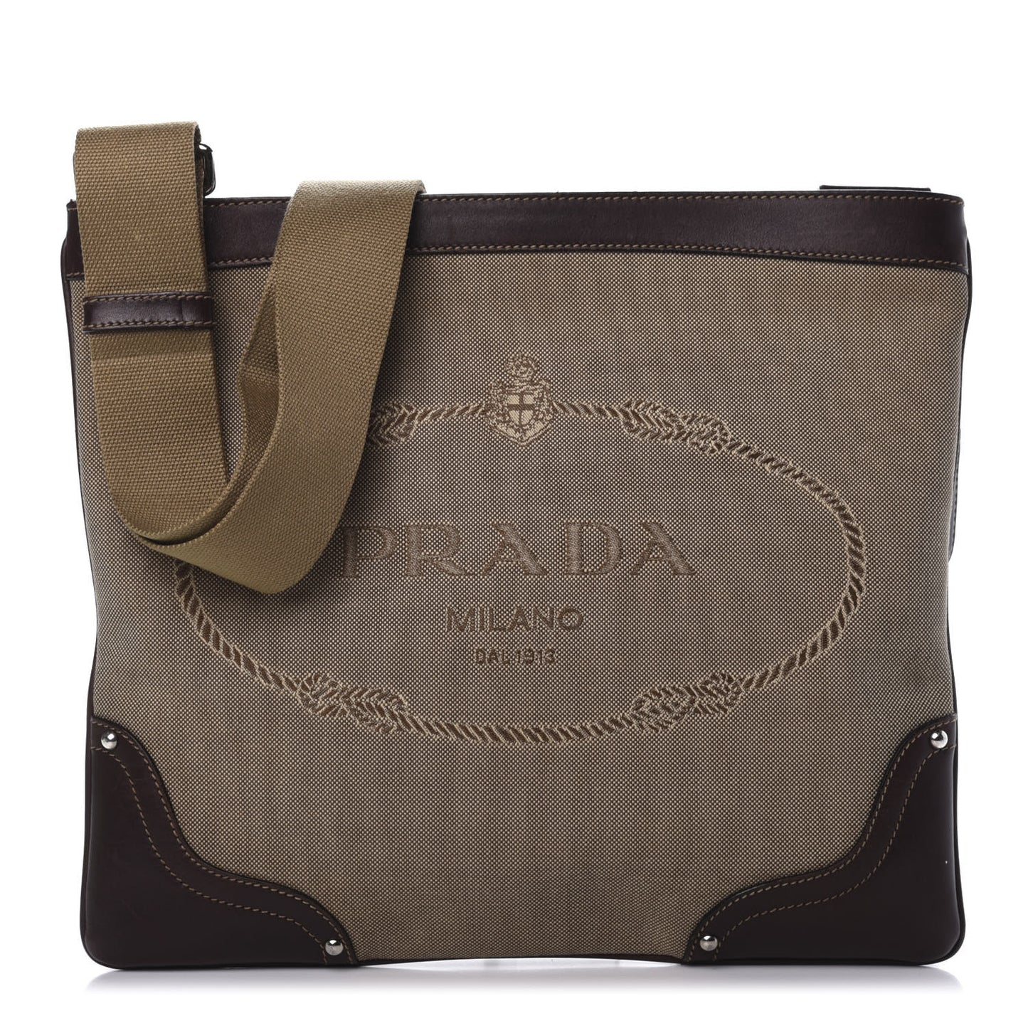 Jacquard Logo Small Flat Messenger Bag Corda Moro