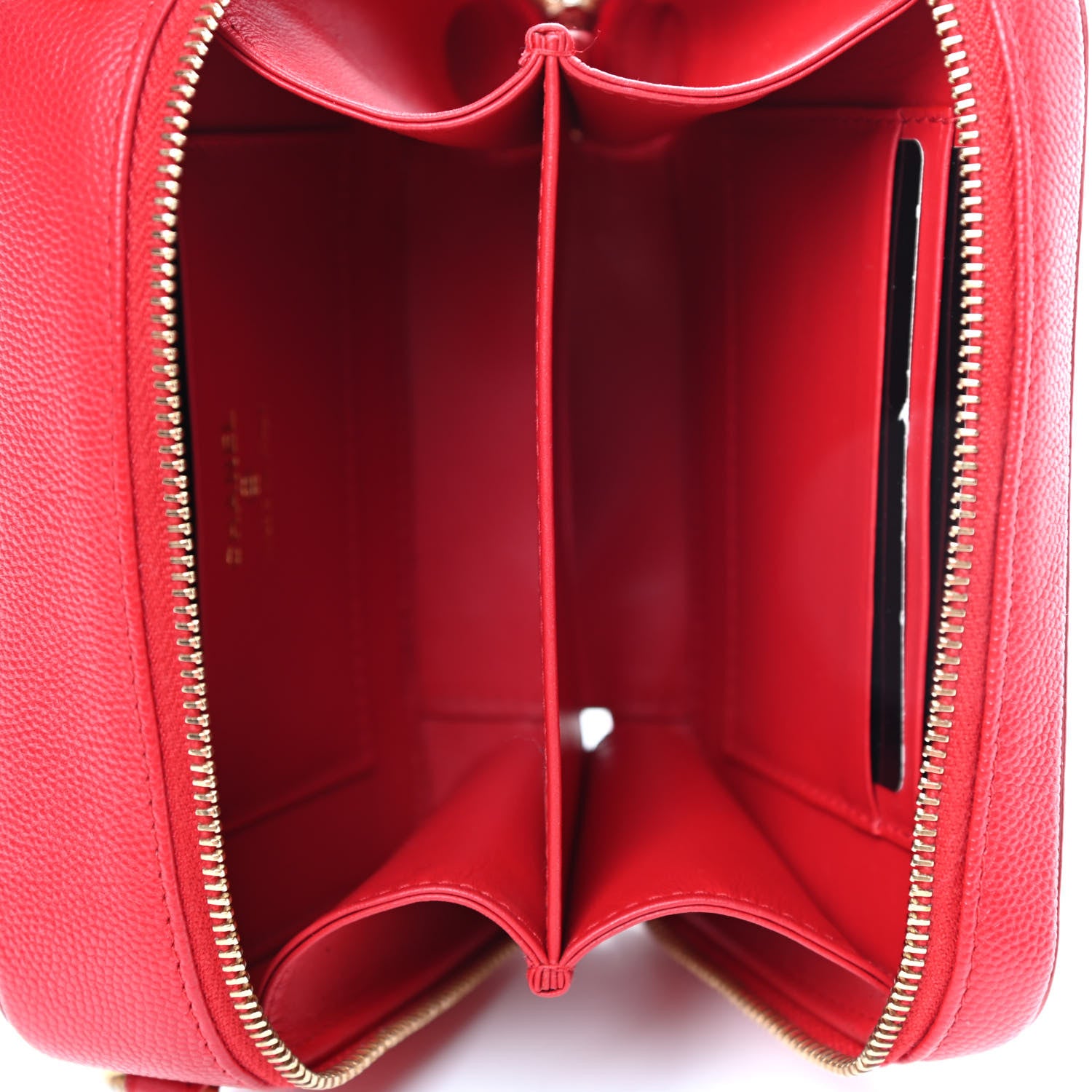 Chanel Caviar Quilted Filigree Vanity Clutch With Chain Red 4 of 4