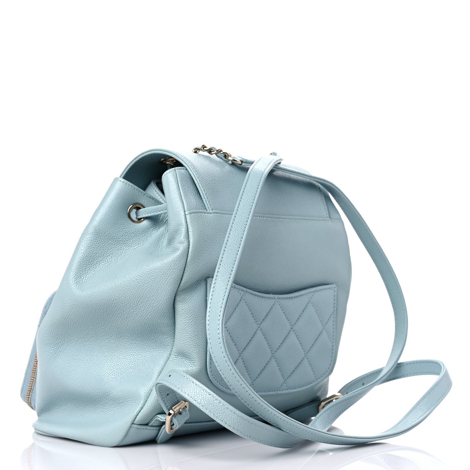 Chanel Caviar Quilted Business Affinity Backpack Light Blue 3 of 9