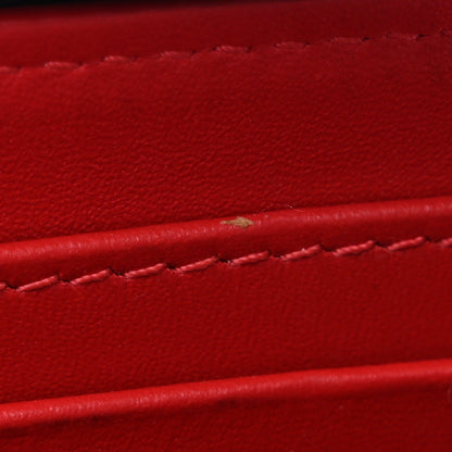 Christian Louboutin Calfskin Snakeskin Embossed Panettone Spiked Zip Around Wallet Black 10 of 12
