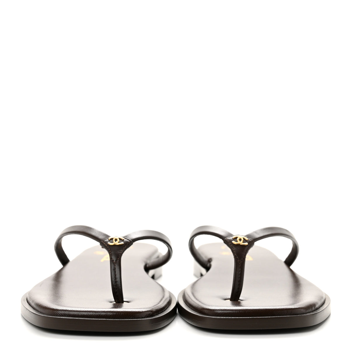 Goatskin CC Times Square Thong Sandals 39 Brown